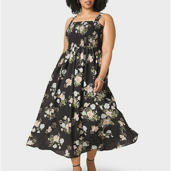 plus size smocked maxi dress